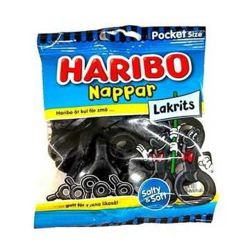 Haribo Nappar Liquorice / Golosinas Regaliz 80g