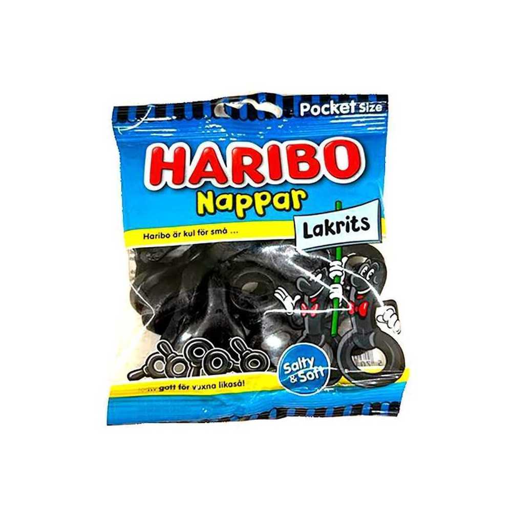 Haribo Nappar Liquorice / Liquorice Sweeties 80g