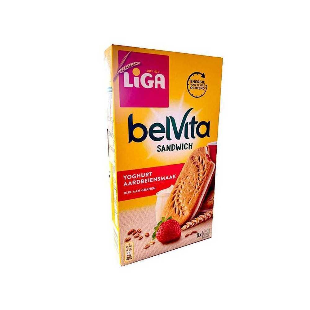 Liga BelVita Sandwich Yoghurt Aardbeinsmaak / Sandwich Cookies with Yoghurt and Strawberries 300g