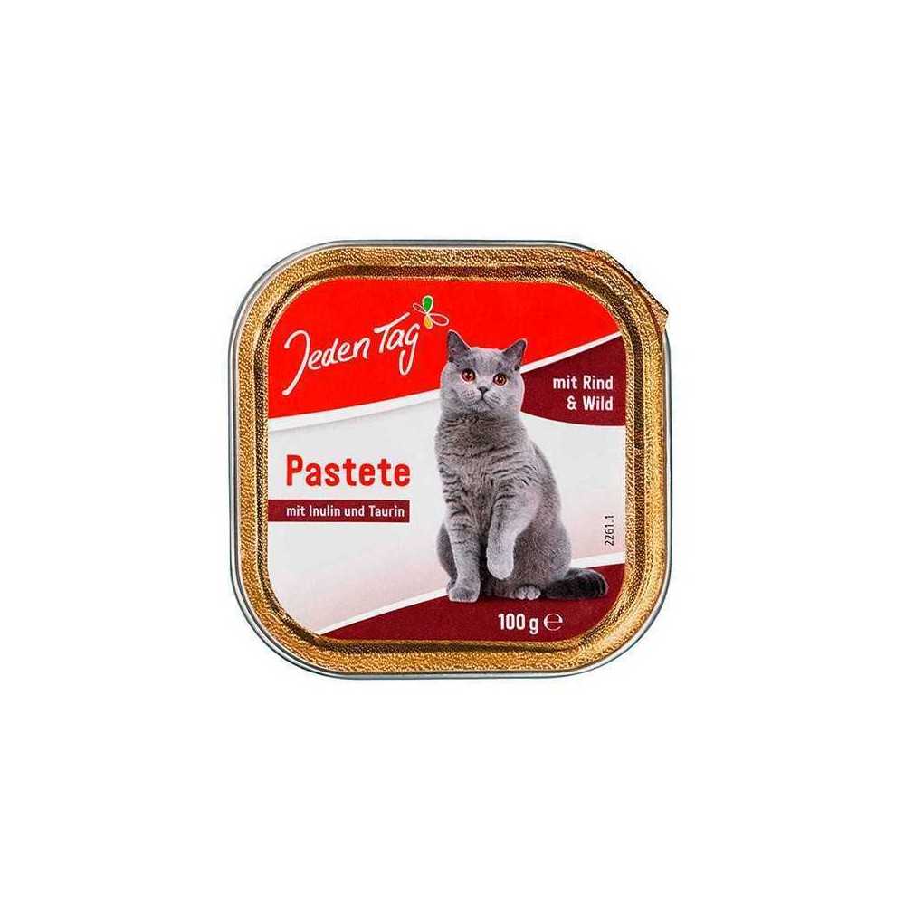 Jeden Tag Feine Pastete mit Stückchen Wild&Rind / Comida para Gato de Vacuno y Venado 100g