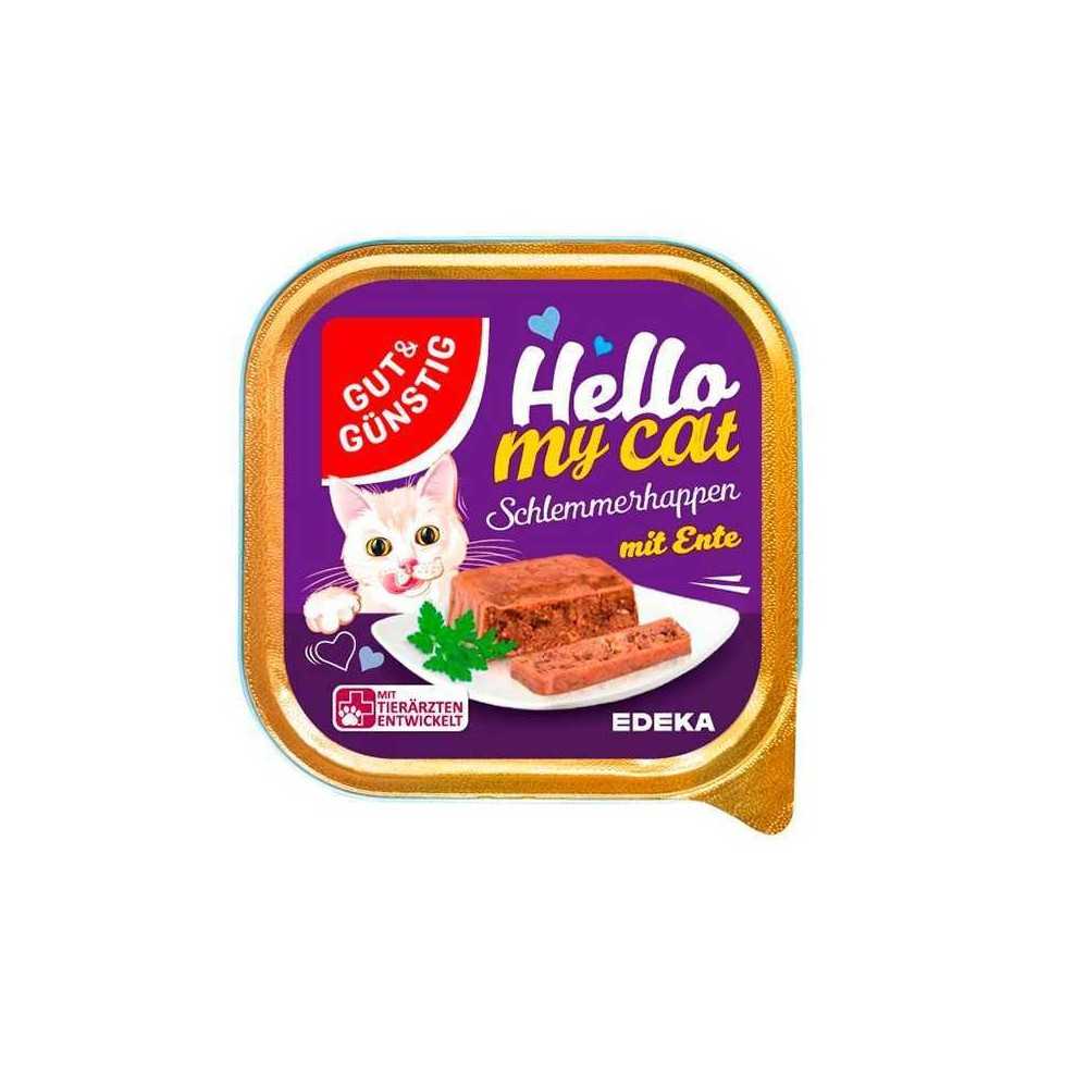 Gut&Günstig Schlemmer Happen mit Ente / Comida para Gato con Pato 100g