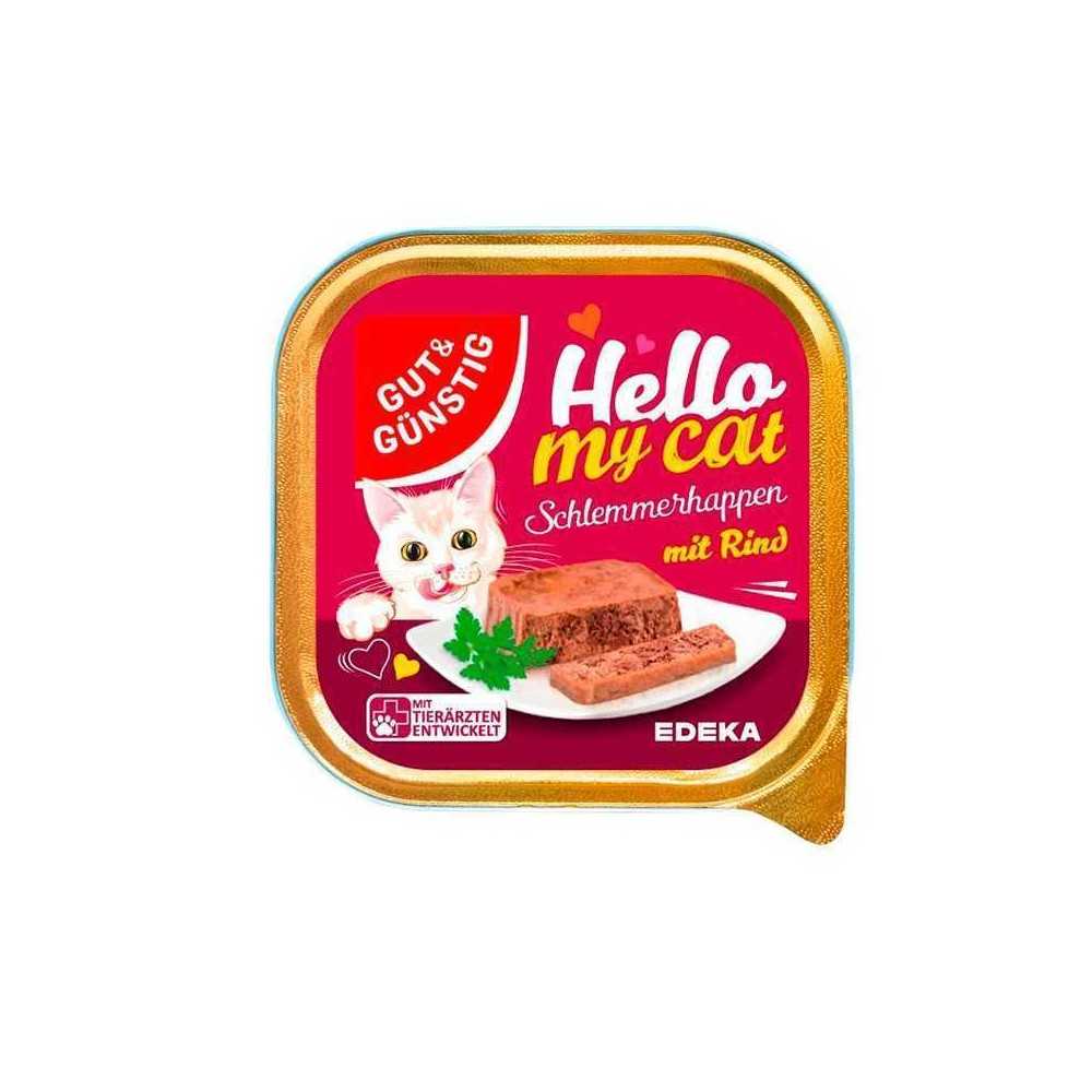 Gut&Günstig Schlemmer Happen Rind / Comida para Gato con Ternera 100g