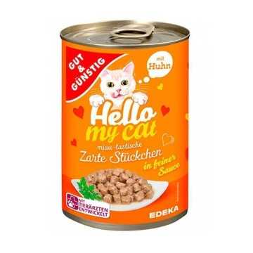 Gut&Günstig Zarte Stückchen Mit Huhn in feiner Soße / Trozos Tiernos con Pollo en Salsa para Gatos 415g