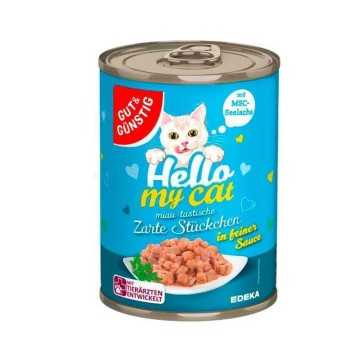 Gut&Günstig Zarte Stückchen Seelachs in Soße / Trozos Tiernos con Bacalao en Salsa para Gatos 415g