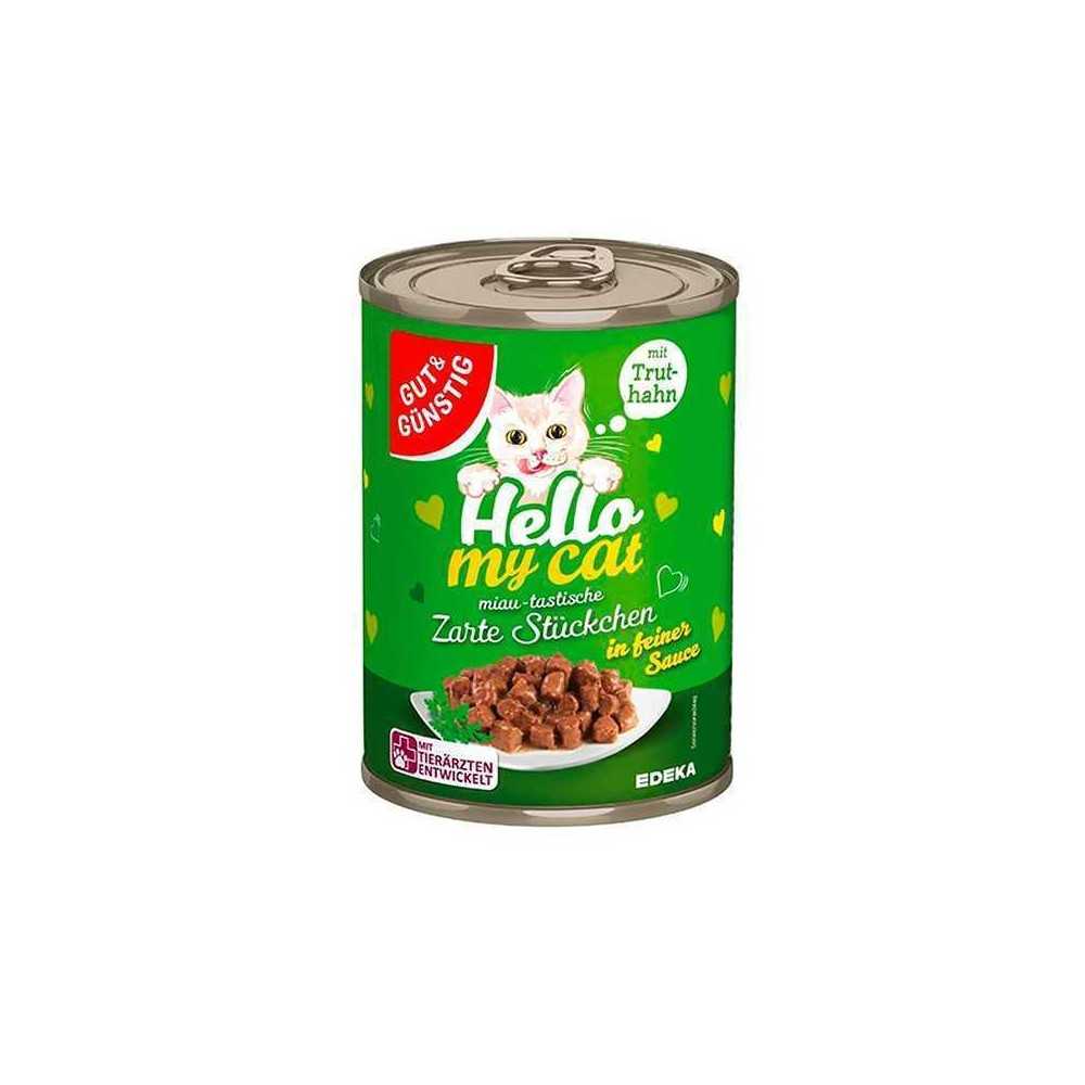 Gut&Günstig Zarte Stückchen Trut-Hahn in Soße / Trozos Tiernos con Pavo en Salsa para Gatos 415g