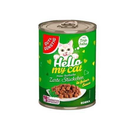 Gut&Günstig Zarte Stückchen Trut-Hahn in Soße / Trozos Tiernos con Pavo en Salsa para Gatos 415g