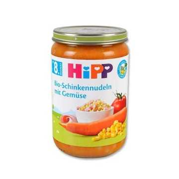 Hipp Bio-Schinkennudeln mit Gemüse / Potito de Jamón y Verduras Orgánicas 220g