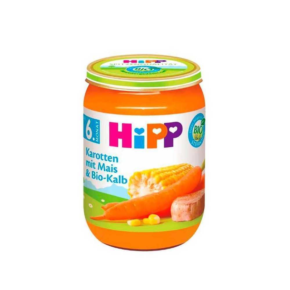 HiPP Karotten mit Mais und Bio-Kalb / Carrot, Corn and Beef Baby Food 190g