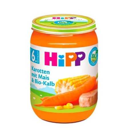 HiPP Karotten mit Mais und Bio-Kalb / Comida Bebé Zanahoria, Maíz y Ternera 190g