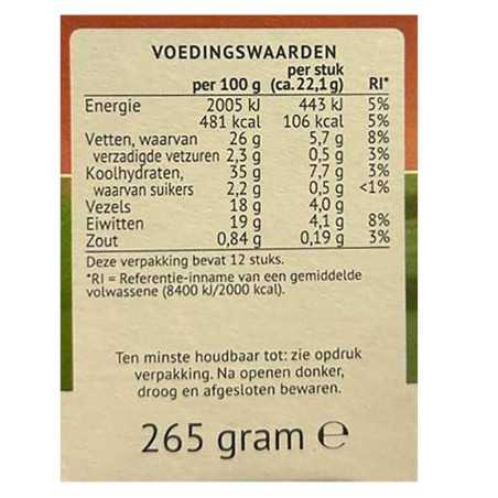 Bolletje Vezelrijke Crakers Zonnenbloem / Crispy Bread Rich in Fiber and With Cereals 265g