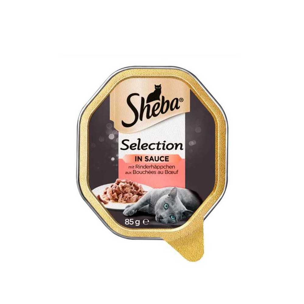 Sheba Selection in Sauce mit Rinderhäppchen / Cat Food in Sauce with Beef Bits 85g