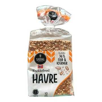 Sigdal Knekkebrød Havre / Pan Crujiente de Avena Rico en Proteínas y Fibra 220g