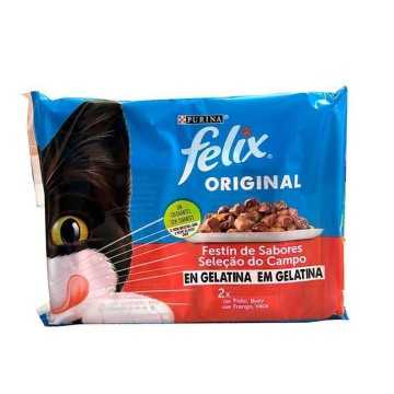 Felix Original Festín de Sabores en Gelatina 4x85g