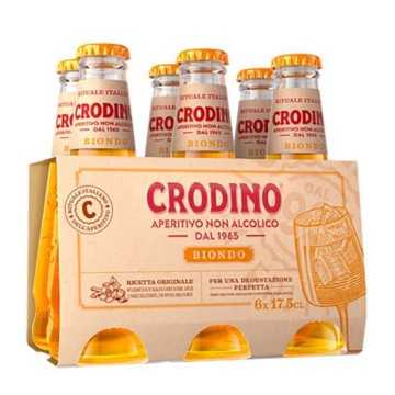 Crodino Biondo Aperitivo Sin Alcohol / Bebida de Aperitivo Italiana 6x175cl