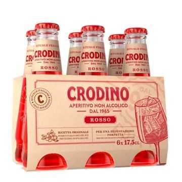 Crodino Rosso Alcoholvrij Aperitief / Bebida de Aperitivo Italiana Sin Alcohol 6x175cl