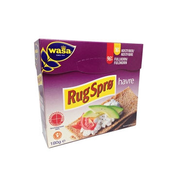 Wasa Rugsprø Havre / Pan de Harina de Centeno y Avena Crujiente 180g