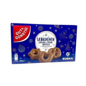 Gut&Günstig Lebkuchen Herzen Sterne Brezeln 500g/ Biscuits