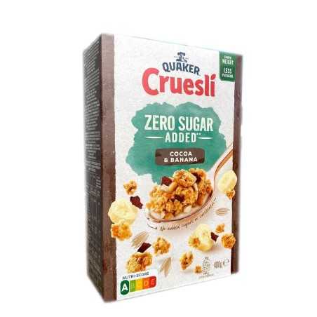 Quaker Cruesli Cocoa & Banana Zero Sugar Added / Avena con Chocolate y Plátano Sin Azucar 400g