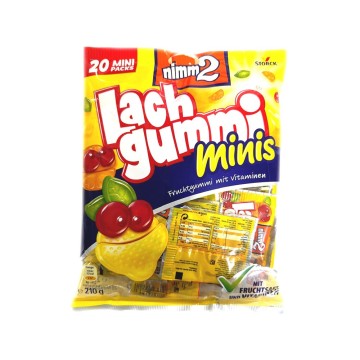 Nimm2 Lachgummi Minis Fruchtmix / Mini golosinas de Frutas Rellenas 210g