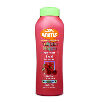 Tulipán Negro Gel de Baño Fresa y Cereza 0% Parabenos 600ml