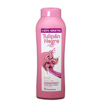 Tulipán Negro Gel de Baño Kiss Fresa y Nata 600ml+120/ Shower Gel