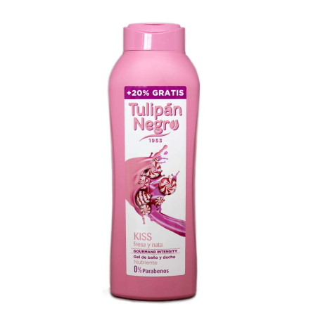 Tulipán Negro Gel de Baño Kiss Fresa y Nata 600ml+120