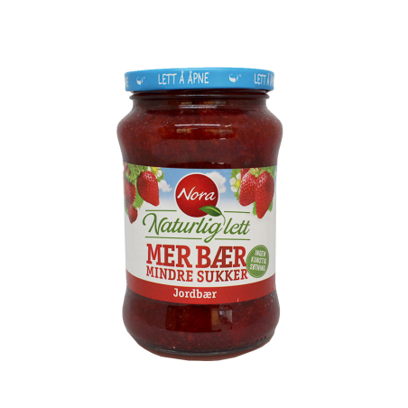 Nora Naturlig Lett Jordbærsyltetøy / Light Strawberry Jam 535g