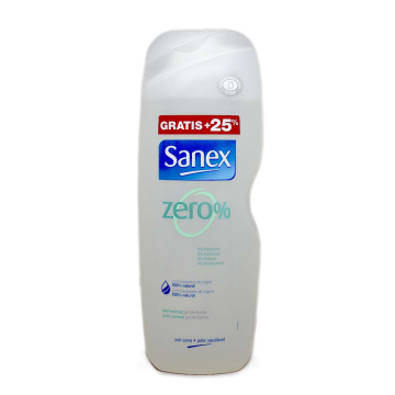 Sanex Zero 0% Gel de Ducha Piel Normal / Shower Gel Paraben Free 600ml+150