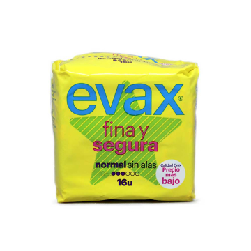 Evax Fina y Segura Normal Sin Alas Compresas x16