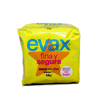 Evax Fina y Segura Maxi Sin Alas Compresas x14