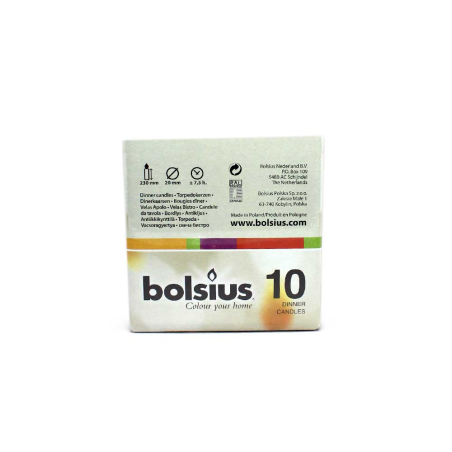 Bolsius Dinner Candles White x10