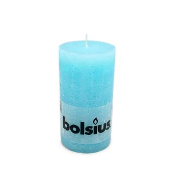 Bolsius Stompkaars Rustiek 130/68 Aqua/ Water Blue Candle