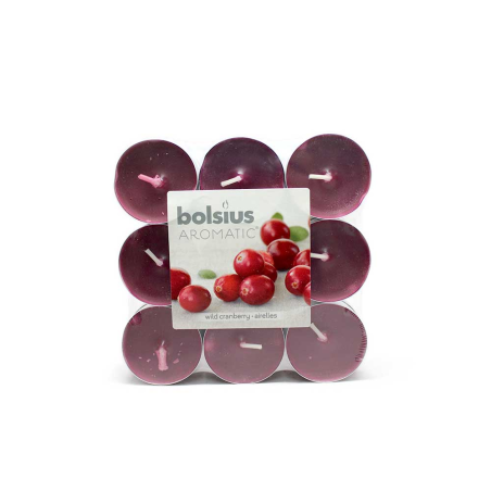 Bolsius Geurtheelichten Wilde Cranberry x18/ Tealights with Fragance