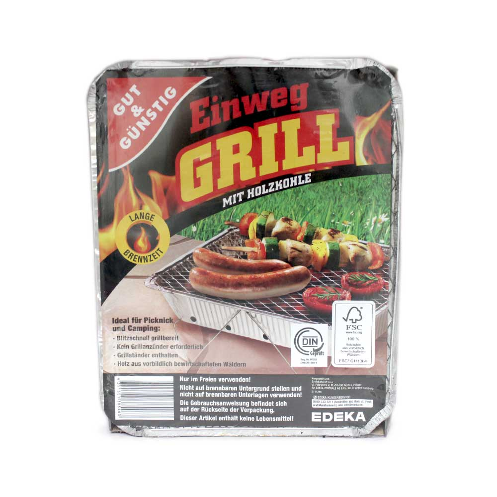 Gut&Günstig Einweg Grill Mit Holzkohle / Parrilla desechable con carbón