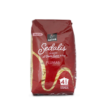 Gallo Sedali Plumas Pasta Suave y Fina 400g/ Thin Macaroni