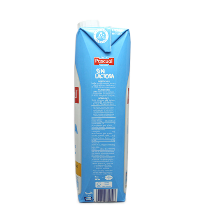 Pascual Sin Lactosa Leche Semidesnatada / Semi Skimmed Milk 1L