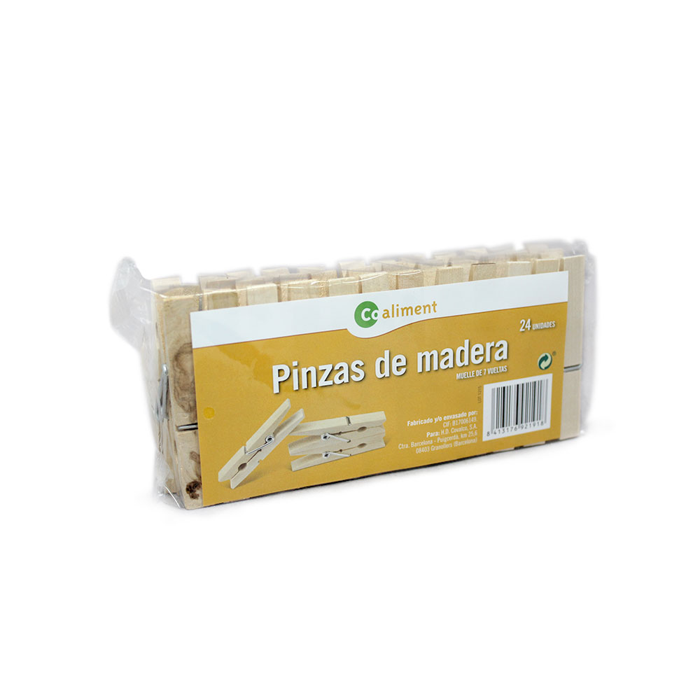 CoAliment Pinzas Tender Ropa Madera x24