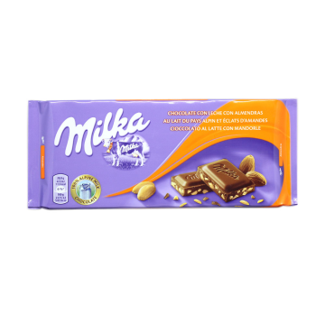 Milka Chocolate con Leche con Almendras 125g/ Milk Chocolate with Almonds