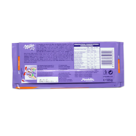 Milka Chocolate con Leche con Almendras 125g/ Milk Chocolate with Almonds