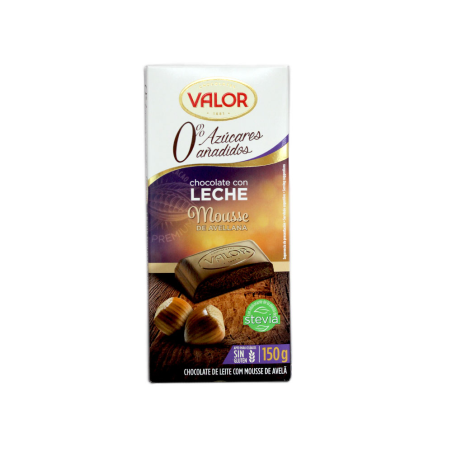 Valor Chocolate con Leche Mousse Avellana 0% Azúcar 150g/ Chocolate with Hazelnut