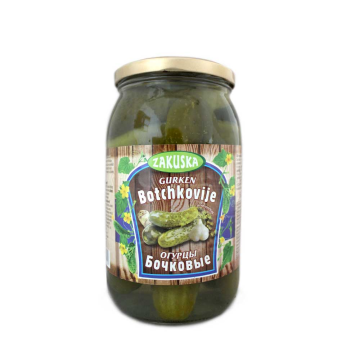 Огурцы соленые бочковые Закуска 850г/ Zakuska Pickled Barrel Cucumbers