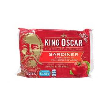 King Oscar Sardiner i Saus Laget Av Solmodne Tomater / Sardinas en Tomate Madurado al Sol 100g