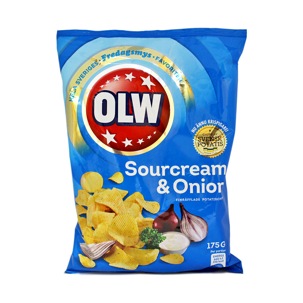 Olw Chips Sourcream&Onion / Potato Crisps 175g