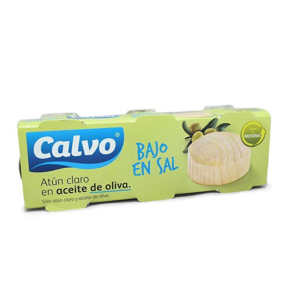 Calvo Atún Claro Bajo en Sal en Aceite de Oliva x3