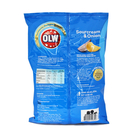 Olw Chips Sourcream&Onion / Potato Crisps 175g