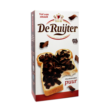 De Ruijter Chocolade Vlokken Puur / Black Chocolate Sprinkles 300g