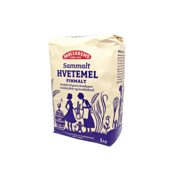 Møllerens Sammalt Hvetemel Finmalt / Fine Whole Wheat Flour 1Kg