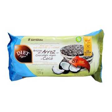 Diet Rádisson Tortitas Arroz Chocolate Negro y Coco 135g/ Chocolate&Coconut Rice Cakes