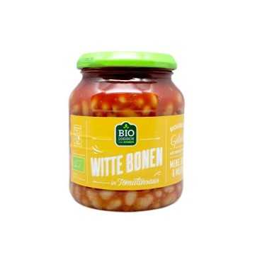 Biologisch Witte Bonen in Tomatensaus 360g/ White Bean in Tomato Sauce