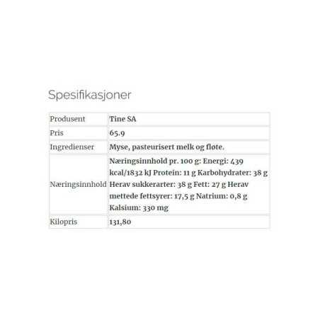 Tine Fløtemyost Lys og Mild 500g/ Mild Cheese